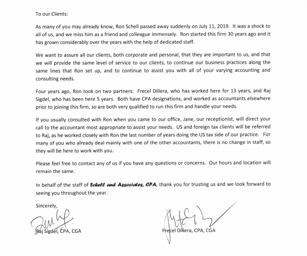 Schell & Associates team announcement - Victoria